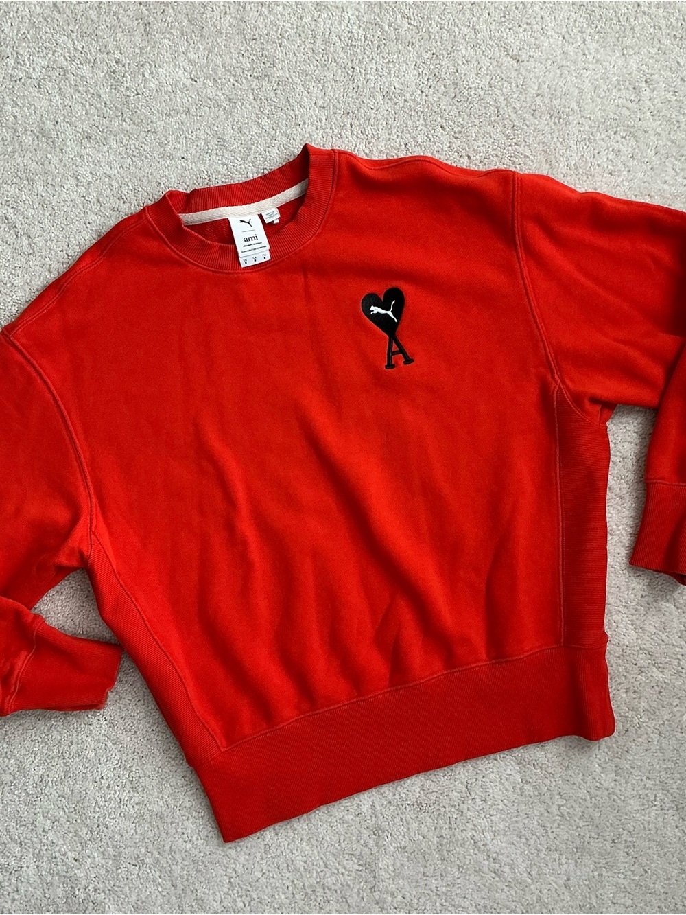 Puma Red Crewneck xAMI Black Heart Logo